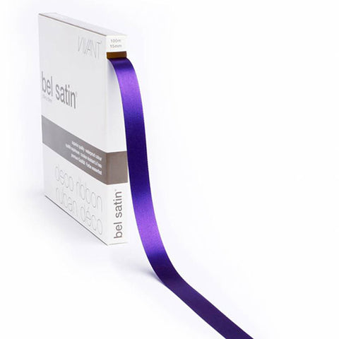 Satijnlint Bel Satin 10mm/100m - Purper